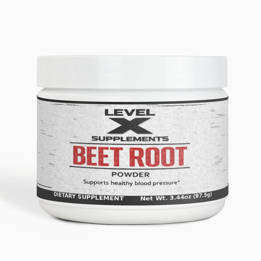 Level X Supplements Beet Root Powder – Supports Healthy Blood Pressure & Blood Flow – Nitric Oxide Booster for Circulation & Post Workout Recovery – With Hibiscus & Apple – 3.44 oz