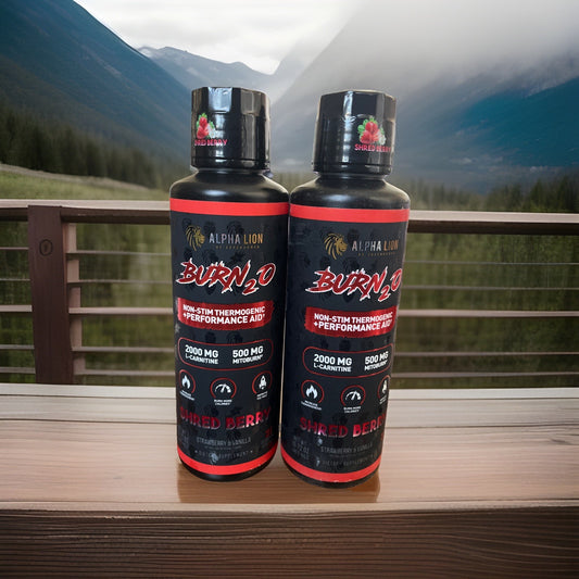 2 X ALPHA LION, Burn2O, Shred Berry, 15.72 oz (465 ml)
