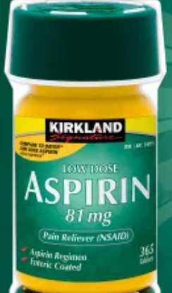 Kirkland Signature Low Dose Aspirin, 81 mg, 365 Tablets