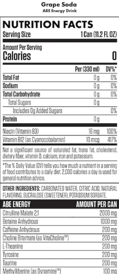 ABE Nation Energy Drink 12 Pack