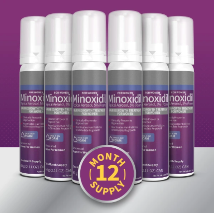 Women’s Minoxidil by Perrigo Hair Regrowth Treatment 2.11 fl oz, 6-pack