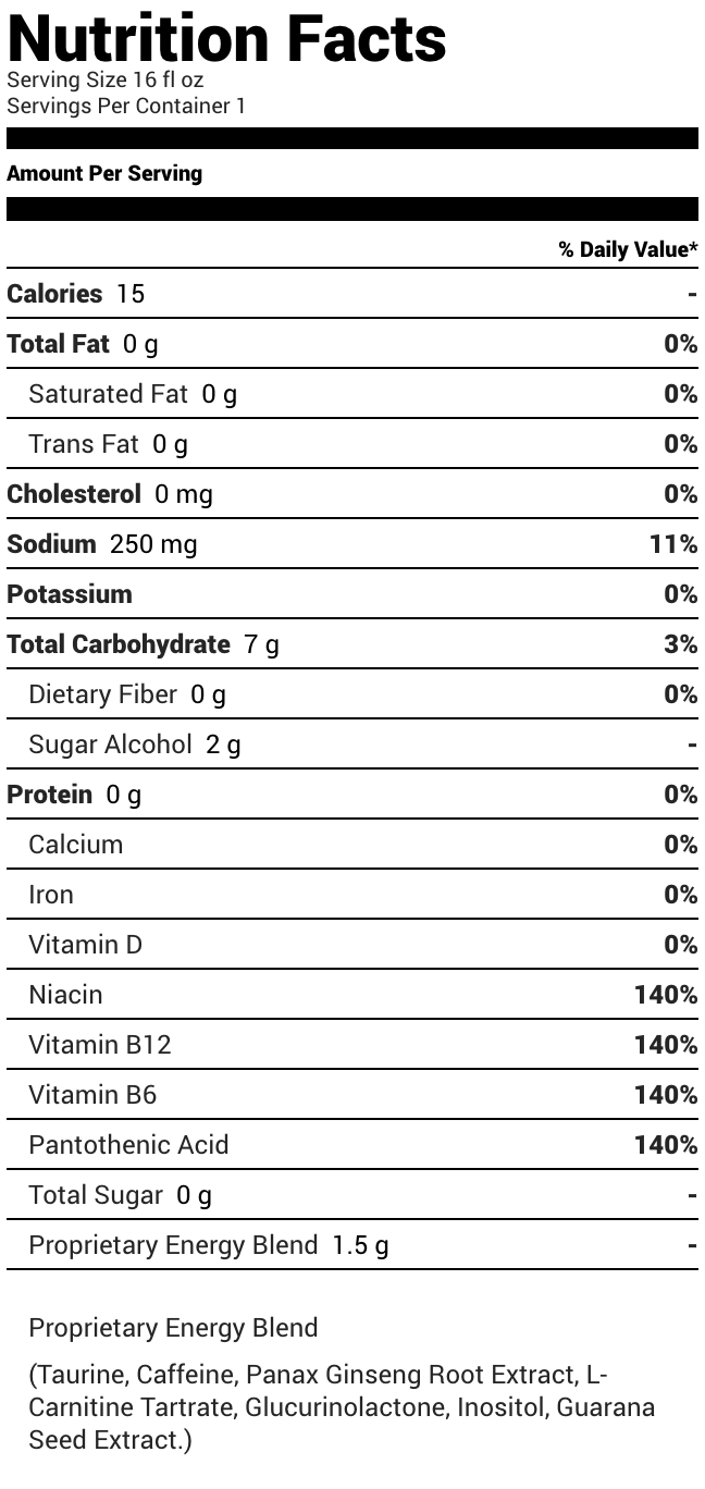 3D Energy Drink 12pk Blueberry Mist