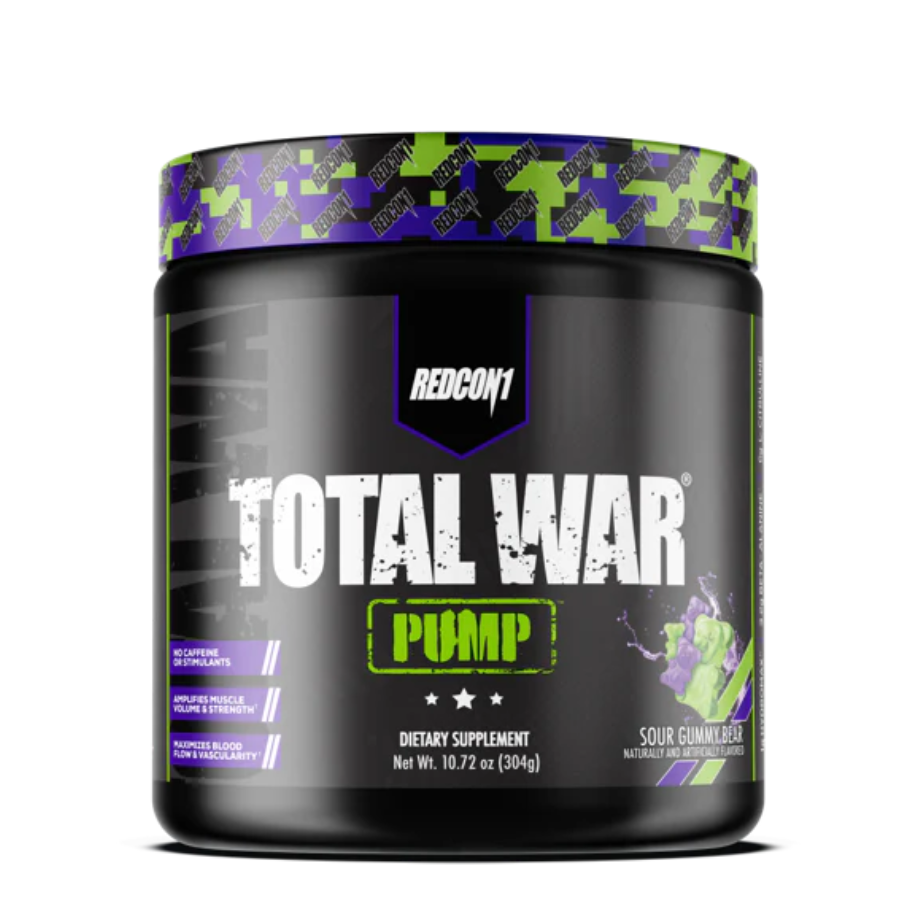 Redcon1 Total War Pump Pre-Workout 300g – Stimulant-Free Pump Formula for Muscle Pumps, Performance & Training Intensity